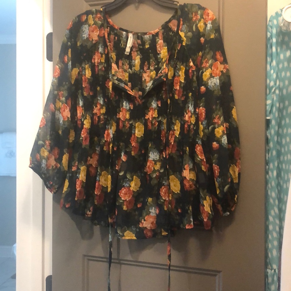 Sheer floral top